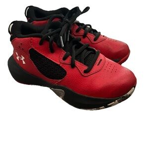 Under Armour Boys Red Basketball Sneakers Size 13.5